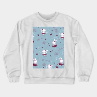 Magic moments with cute bunnies blue Crewneck Sweatshirt